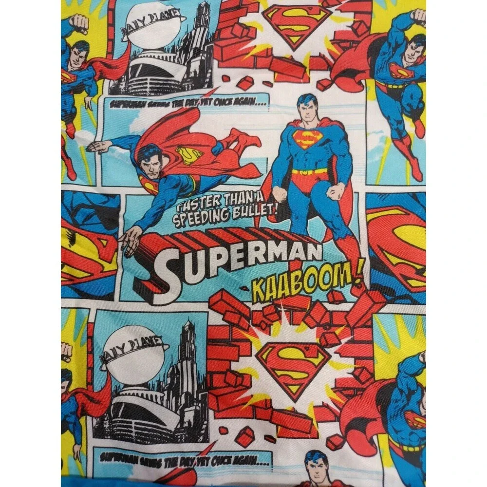 Vtg Bumkins Superman bib With Pockets kids boys girls Long Sleeve
